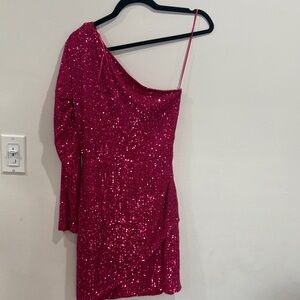 Aqua Hot Pink Sequin Dress